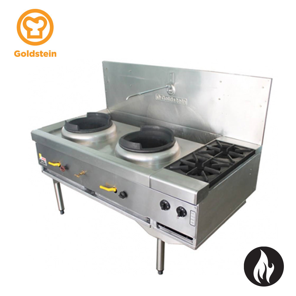 Goldstein CWA2B2D/B – 2 woks 356 mm diameter, 2 open burners, duckbill burner