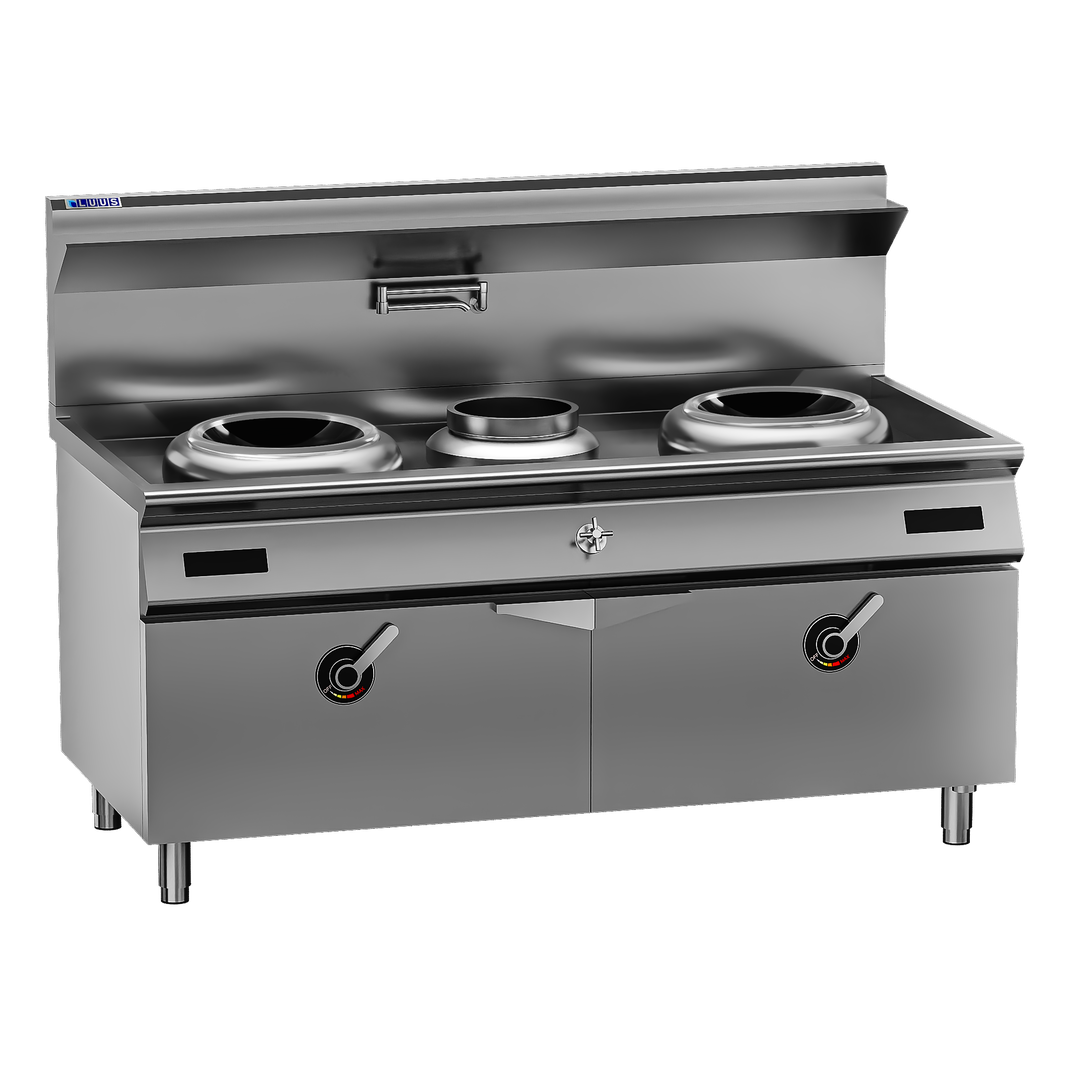 Luus EHW-1C1P1C Double Ring Induction HP Wok, 1 Side Pot
