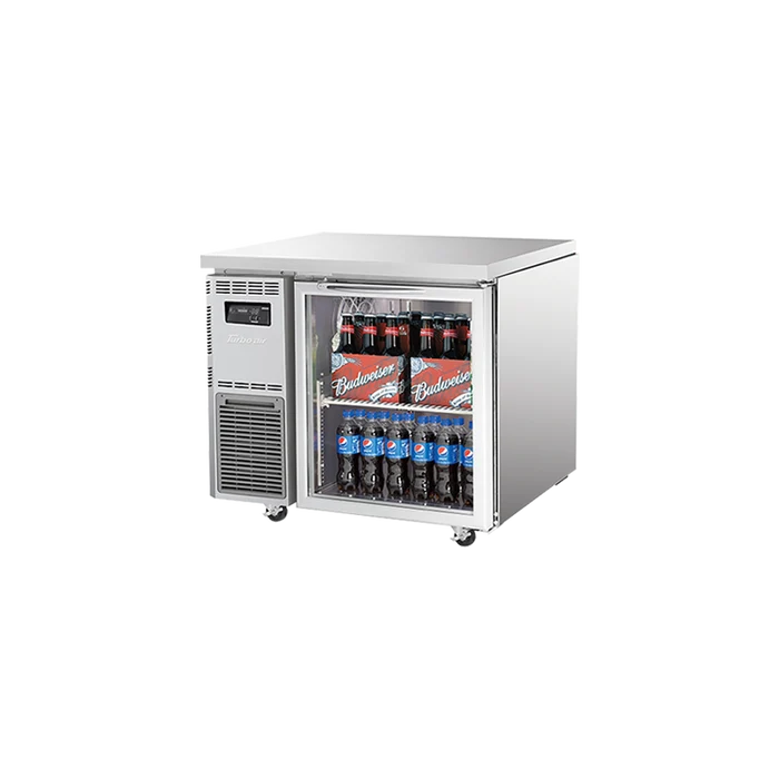 Turbo Air KGR9-1S-N Left Motor 1 Glass doors Underbench Fridge