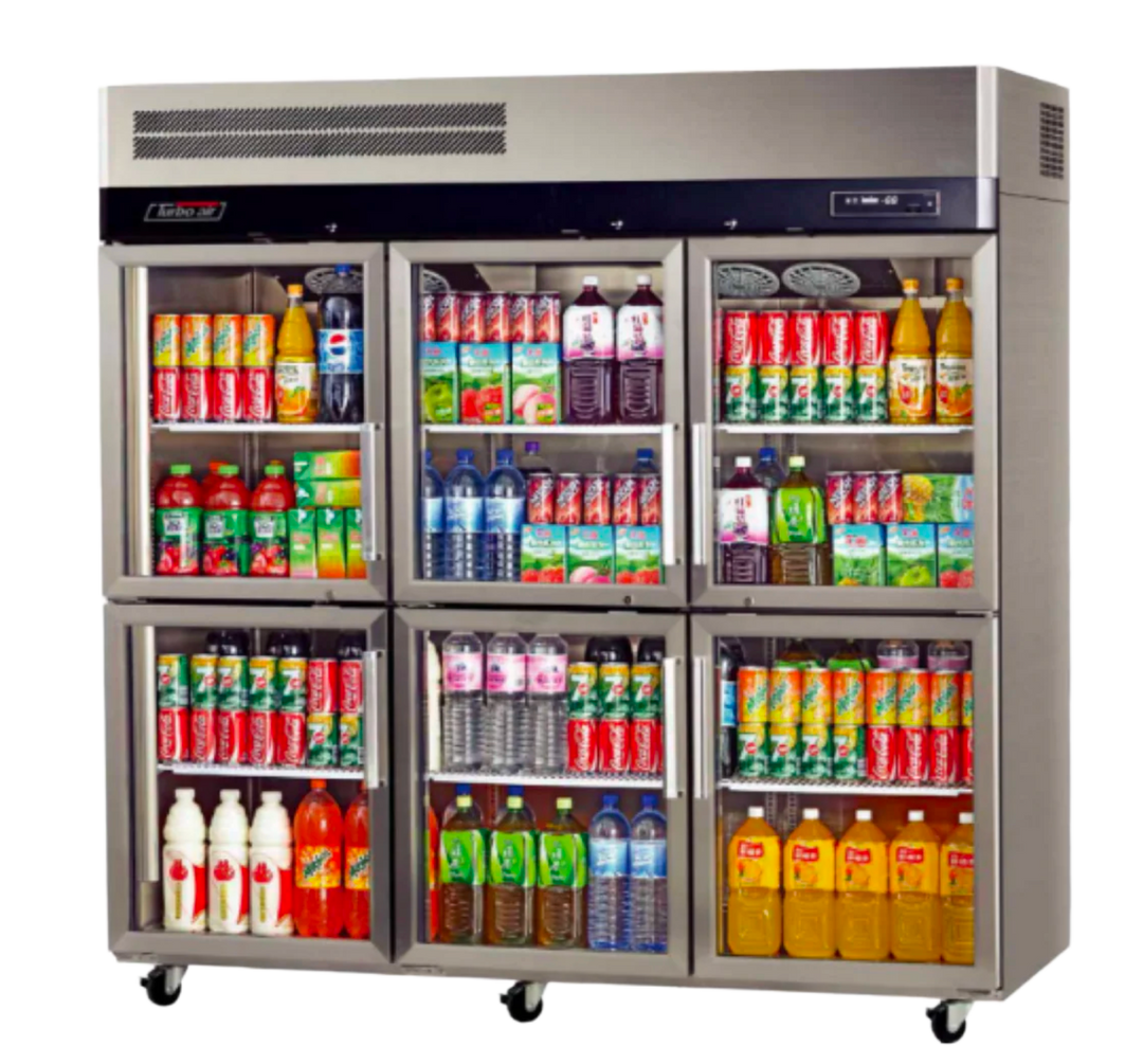 Turbo Air KR65-6G-N Top mounted 6 Glass door Upright Fridge - KR65-6G-N