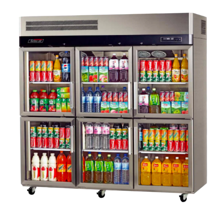 Turbo Air KR65-6G-N Top mounted 6 Glass door Upright Fridge - KR65-6G-N