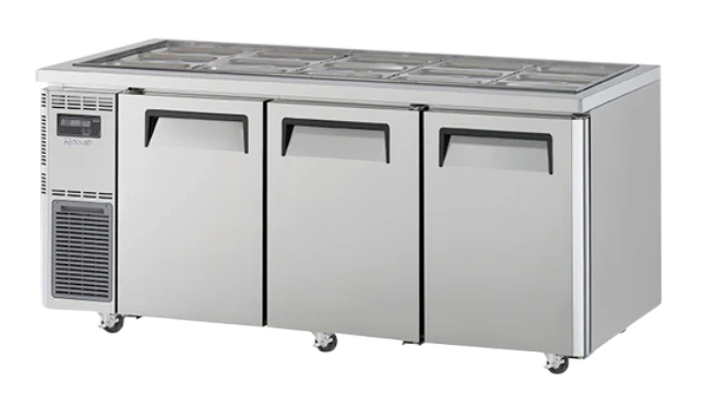 Turbo Air KSR18-3-N Left Motor 3 Solid doors Salad Buffet Fridge - KSR18-3-N
