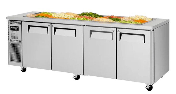 Turbo Air KSR24-4 Left Motor 4 Solid doors Salad Buffet Fridge - KSR24-4
