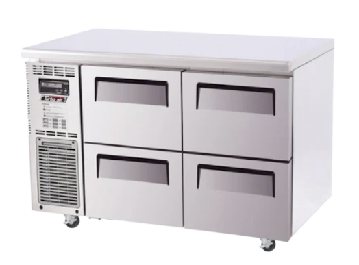 Turbo Air KUF12-2D-4-N Left Motor 4 Drawers Underbench Freezer - KUF12-2D-4-N