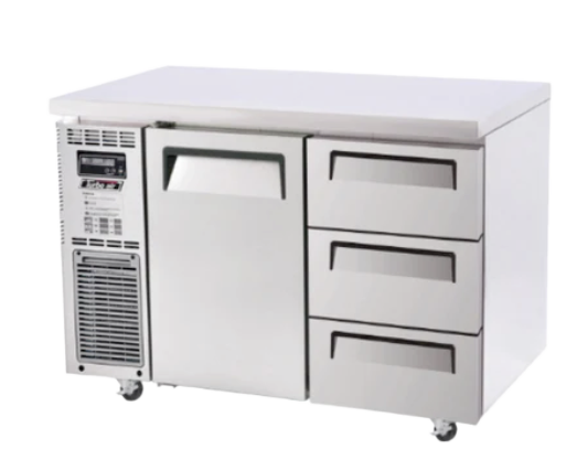 Turbo Air KUF12-3D-3-N Left Motor 1 door / 3 Drawers Underbench Freezer - KUF12-3D-3-N