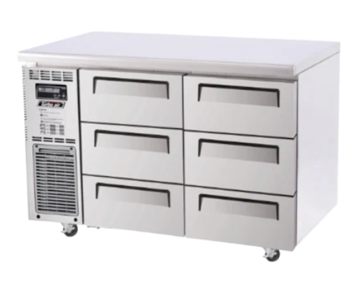 Turbo Air KUF12-3D-6-N Left Motor 6 Drawers Underbench Freezer - KUF12-3D-6-N