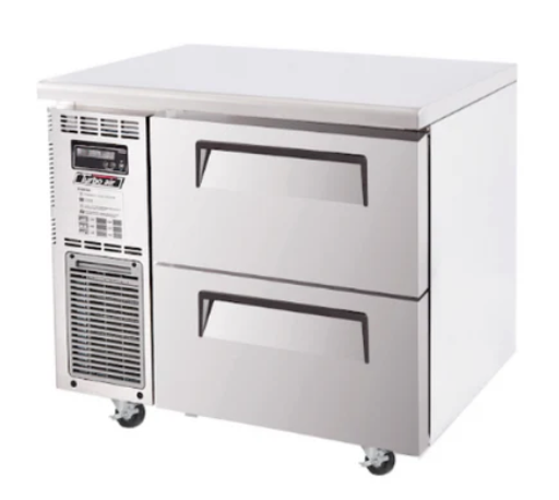 Turbo Air KUF9-2D-2-N Left Motor 2 Drawers Underbench Freezer - KUF9-2D-2-N