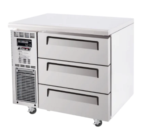 Turbo Air KUF9-3D-3-N Left Motor 3 Drawers Underbench Freezer - KUF9-3D-3-N