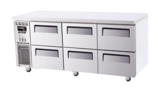 Turbo Air KUR18-2D-6-N Left Motor 6 Drawers Underbench Fridge