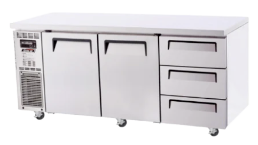 Turbo Air KUR18-3D-3-N Left Motor 2 door / 3 Drawers Underbench Fridge