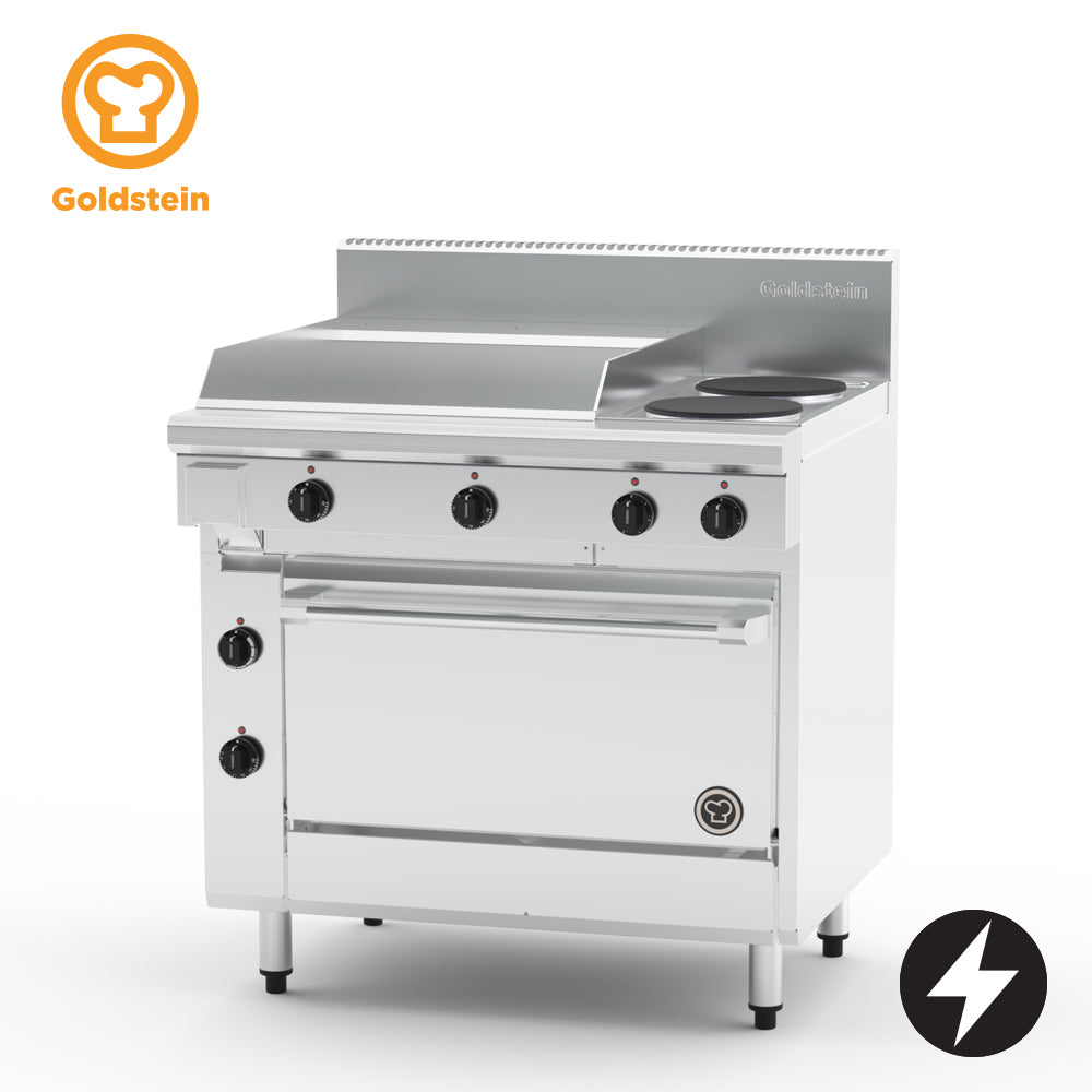 Goldstein PE24G2S28-X – 2 Solid Plates, Griddle & Static Oven