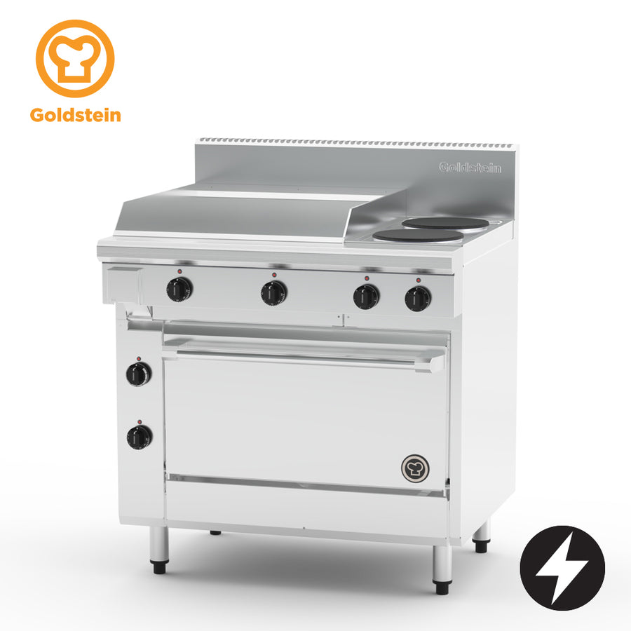 Goldstein PE24G2S28-X – 2 Solid Plates, Griddle & Static Oven