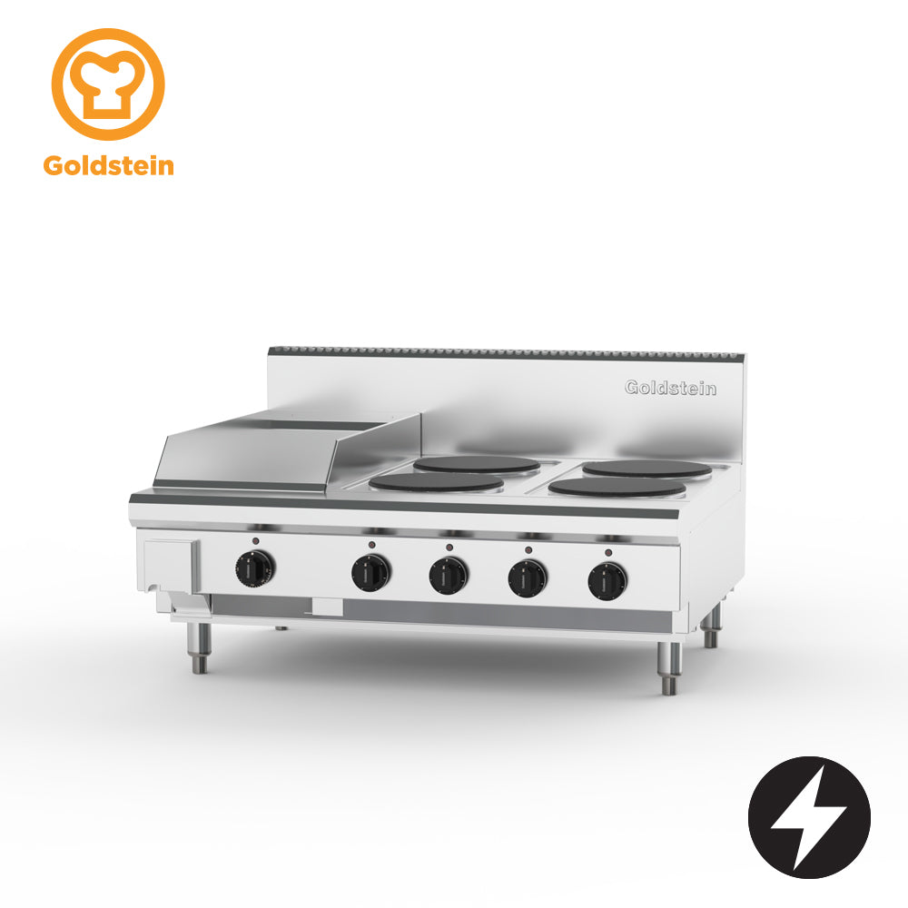 PEB12G​4S‑X Electric Cooktop – 4 Solid Plates & 289 mm Griddle