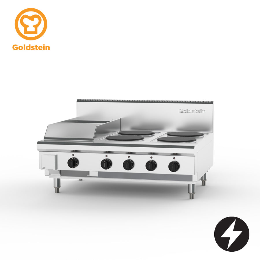 PEB12G​4S‑X Electric Cooktop – 4 Solid Plates & 289 mm Griddle