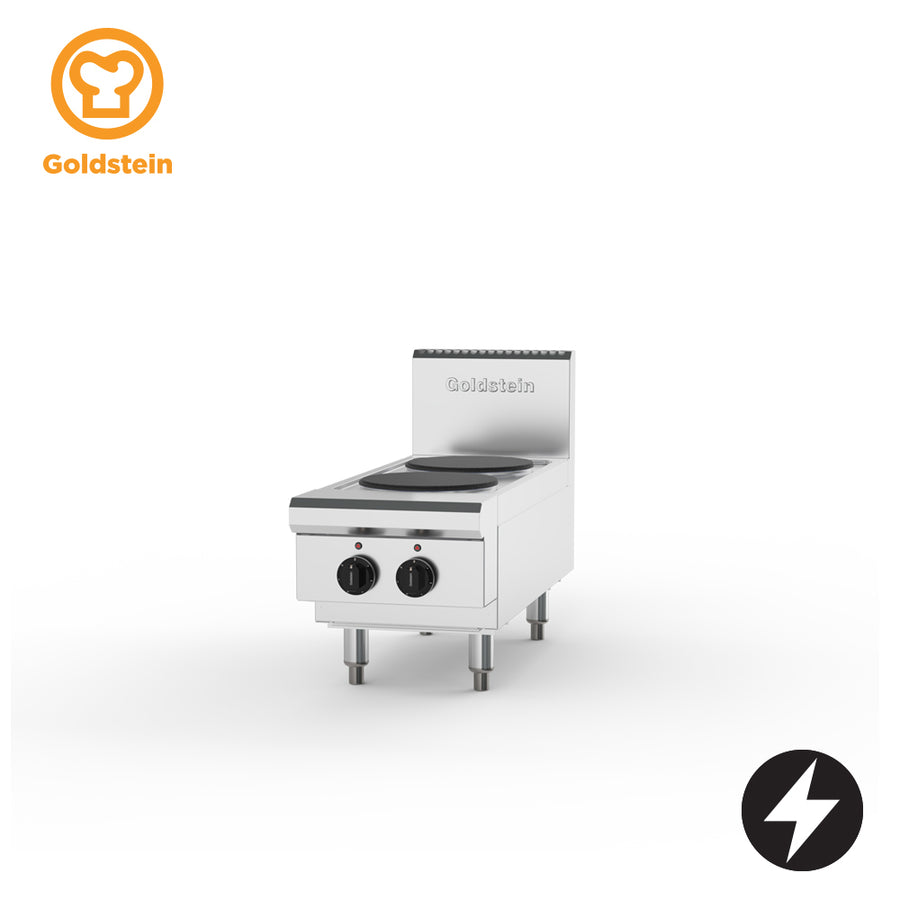 Goldstein PEB2S‑X Electric Cooktop – 2 solid plates