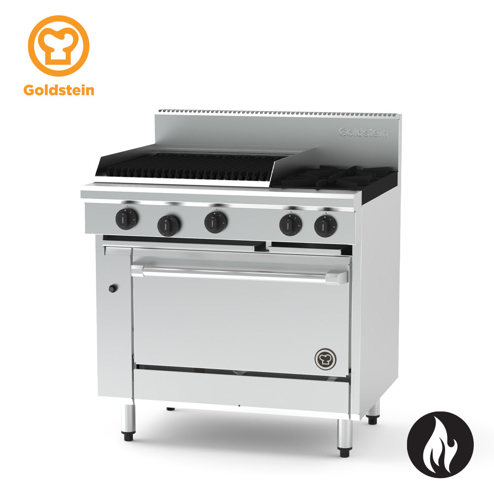 Goldstein PF24Q228EFF-X – 2 burners, 610 x 510 mm BBQ, 28" fan forced electric oven