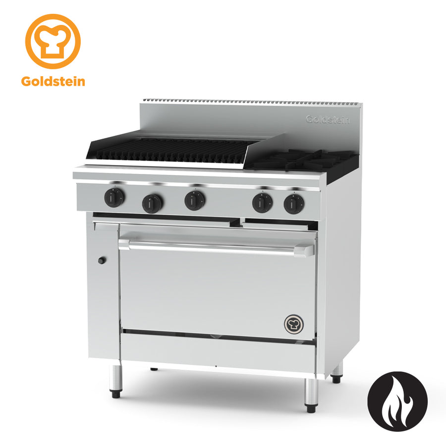 Goldstein PF24Q228EFF-X – 2 burners, 610 x 510 mm BBQ, 28" fan forced electric oven