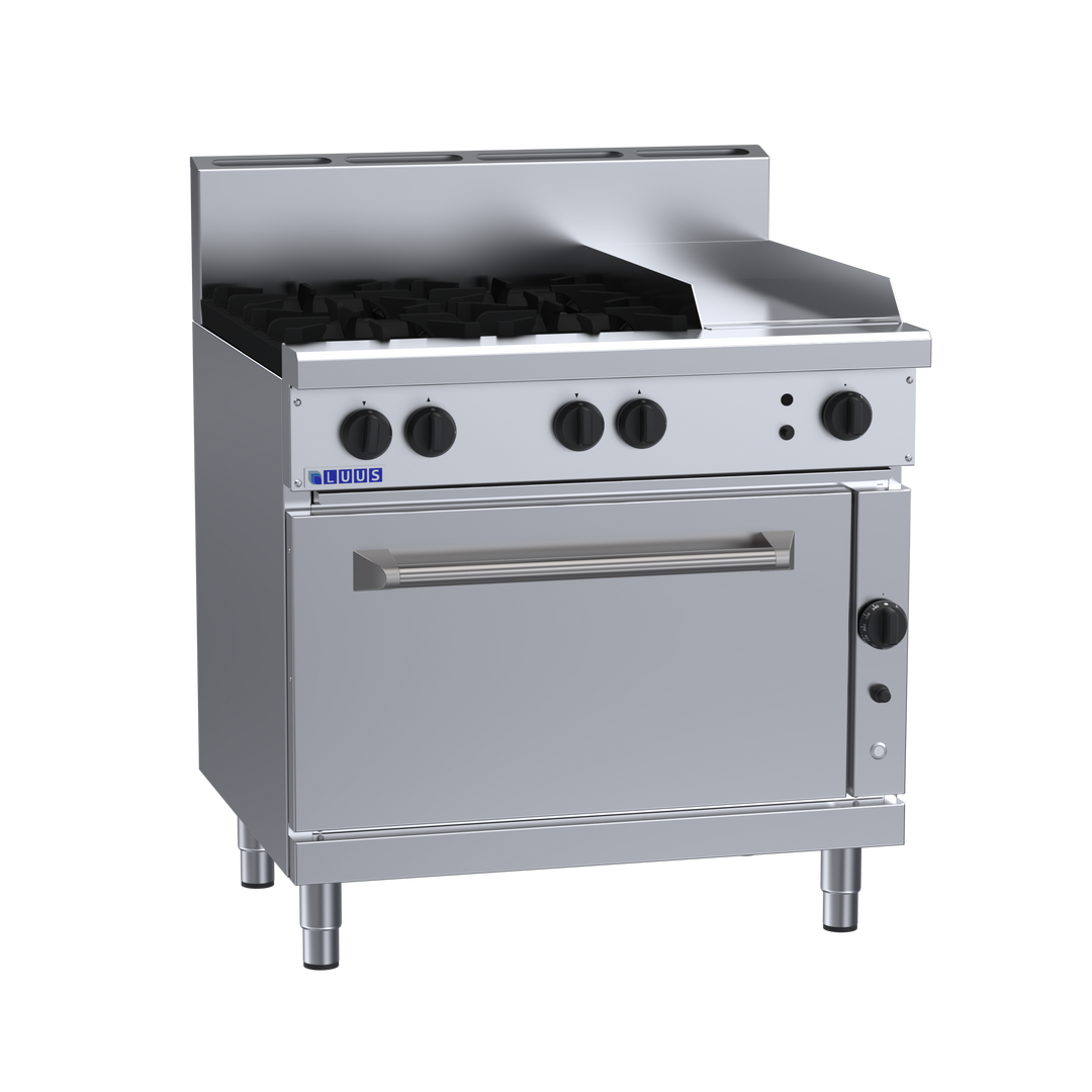 Luus RF-4B3P 4 Burner 300mm Griddle with Convection Oven