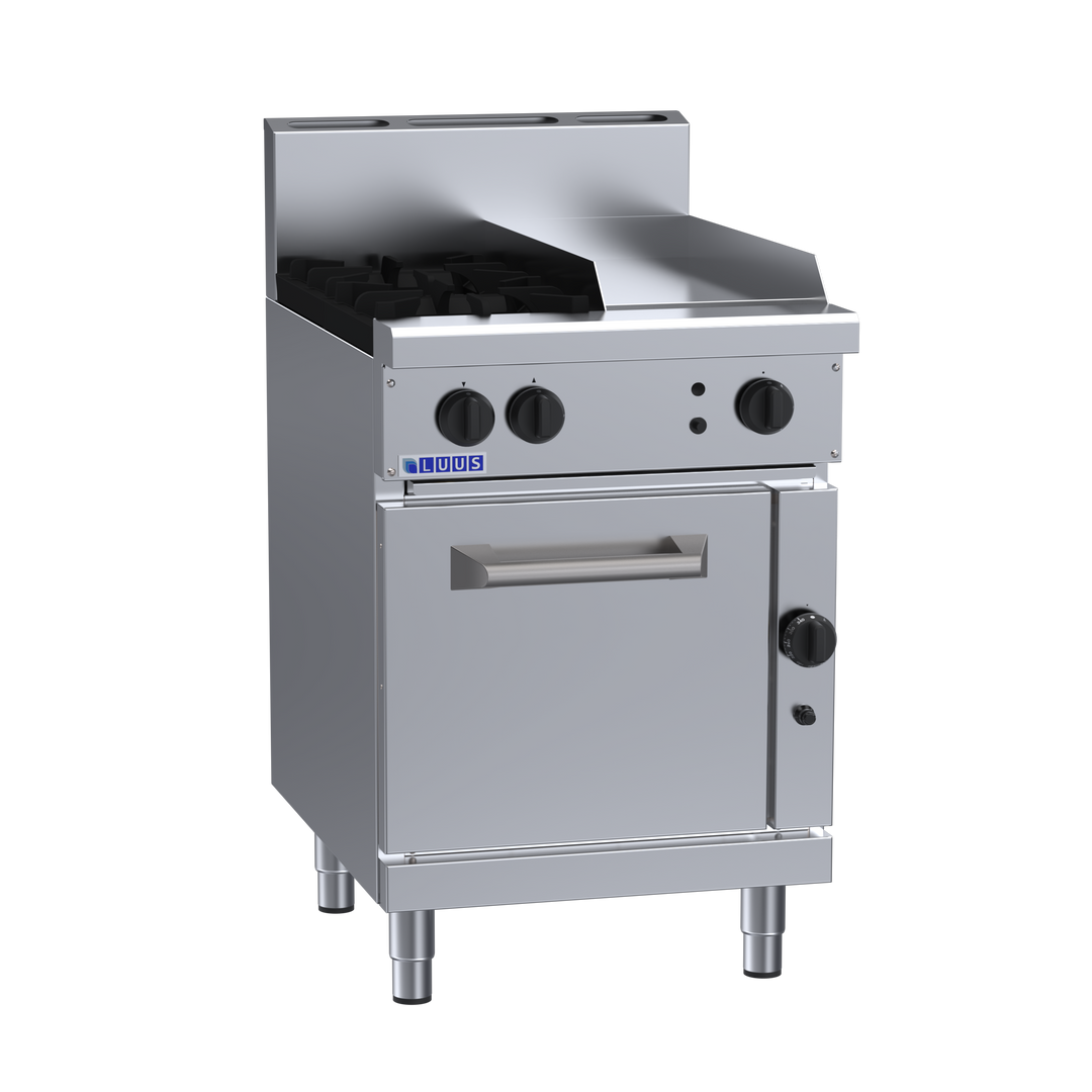 Luus RS-2B3P 2 Burner 300mm Griddle with Static Oven
