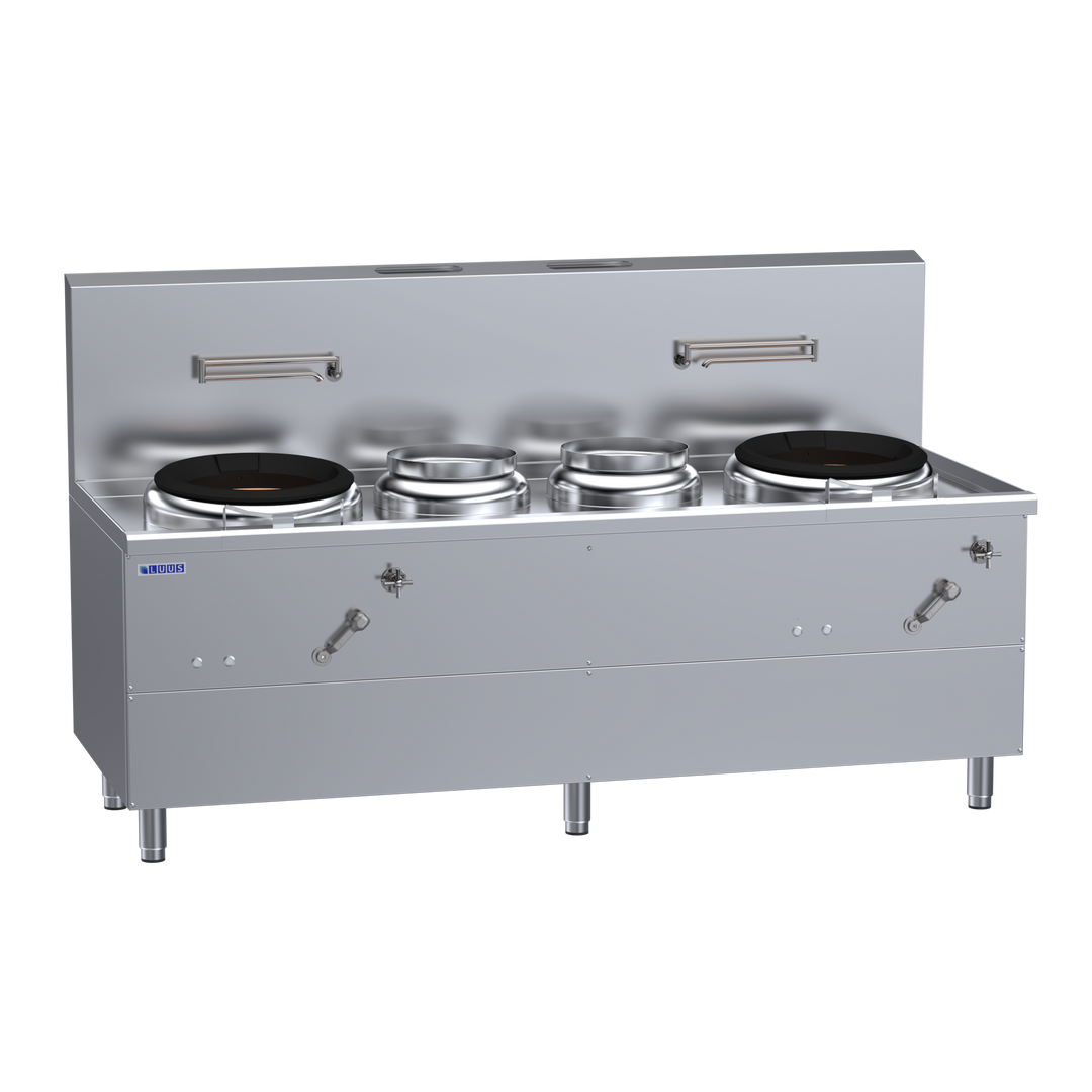 Luus WV-1A2P1A 2 Air-Blast Burners & 2 Centre-Pots Fo San Wok