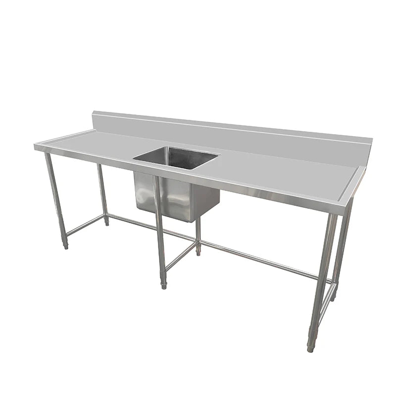 Stainless Steel Work Bench - Single Sink with Leg Brace-700 Depth