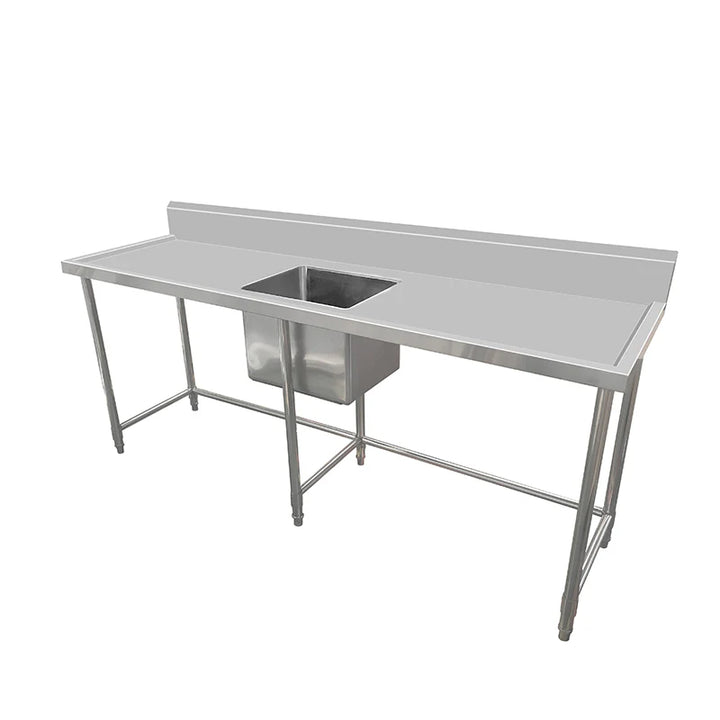 Stainless Steel Work Bench - Single Sink with Leg Brace-700 Depth